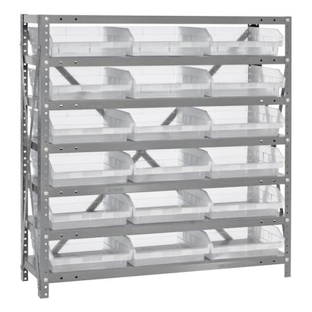 Quantum Storage Systems 12X39 SHELF UNIT W/18 BINS CLEAR 1239-109CL