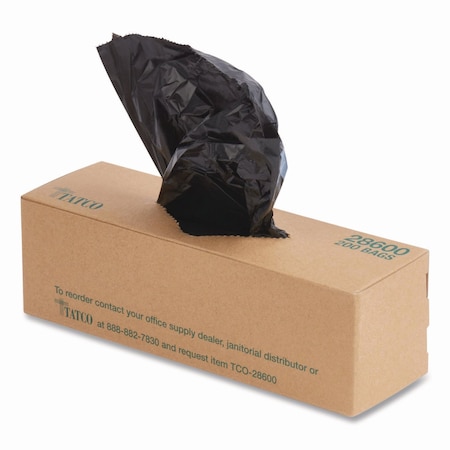 Tatco Dog Waste Bags, Open-Face, 0.5 gal, 8" x 13", Black, Perforated Roll, 2000PK 28600