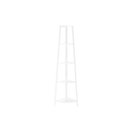 Homeroots 59" White Metal Four Tier Corner Bookcase 489785