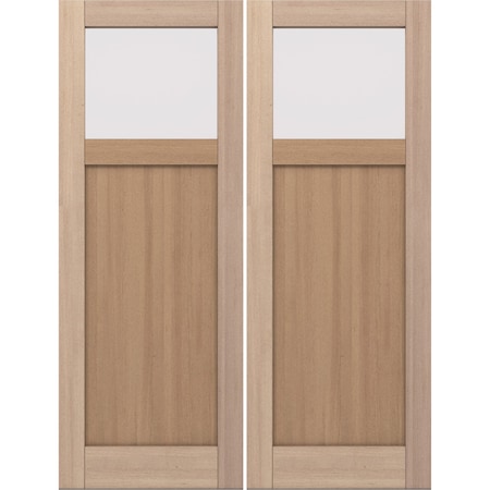Doornmore CRF-P1G1, 74.5" x 98" ( 2x36" Door) Right Hand, Mahogany Top View Exterior Door CRF-P1G1-SW-3696_2_RI