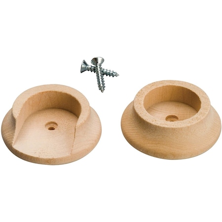 Waddell 1-3/4'' Wood Closet Rod Socket Natural, 2PK 415D