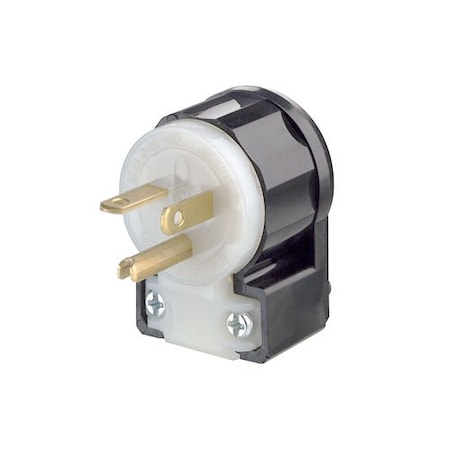 Leviton Straight Blade Plug, 6-20P, 20 A, 250V AC, 2 Pole, Screw Terminals, Grounded 5466-CA