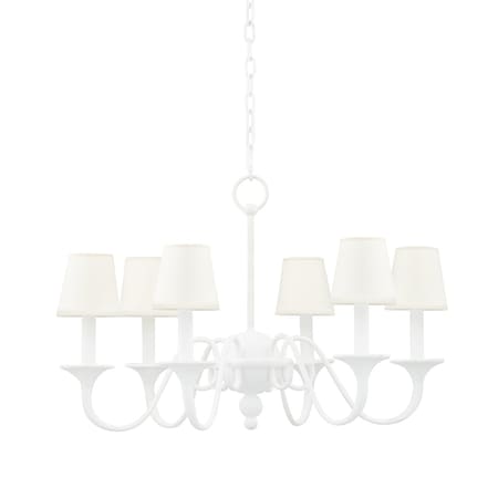 Hudson Valley Lighting Mark D. Sikes X Windsor 6 Light Chandelier 29.5 In. White Plaster MDS432-WP