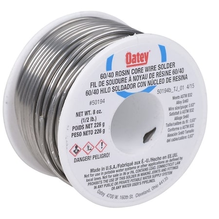 Oatey Solder 1/2-Lb 60/40 Rosin Core 50194