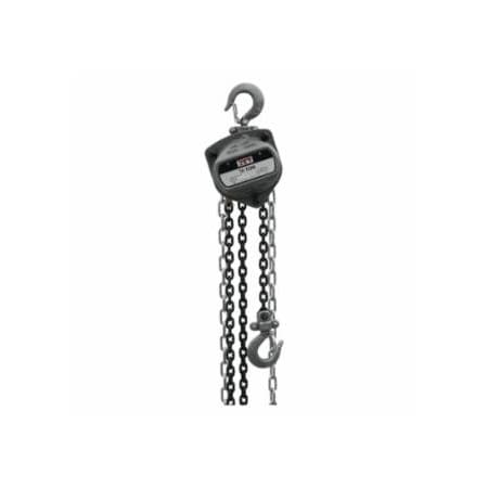Jet S90 Series Hand Chain Hoist, 1/2-ton, 10ft Lifting H, 1 Fall, 11in Head Room, 58-1/2 lb Pull Force 825-101900