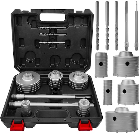 Monopro Concrete Hole Saw Kit with 3 Drill Bits and SDS Plus & Max Shank, 10 pc HS-C10