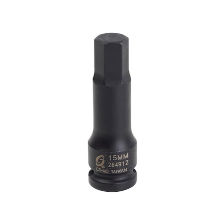 Sunex 1/2 in Drive 15Mm Hex Impact Socket 264912