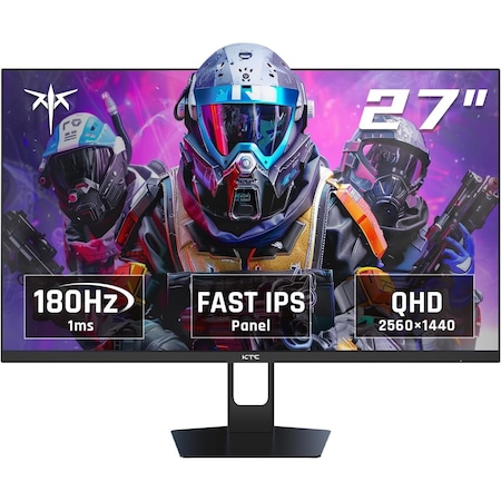 Ktc 27 Inch QHD Gaming Monitor, 180Hz 1ms GTG Fast IPS 2K Computer Gamer Monitor, 1440P HDR Framele EEMONITORIPS2K180TC27
