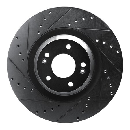 Dfc Premium Black Drilled & Slotted Brake Rotor, Disc Brake Rotor, 633-03061L