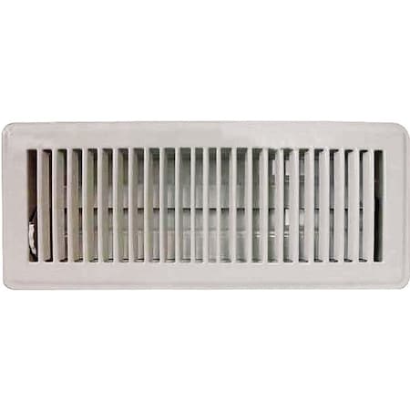 Prosource ProSource FR01-4X12W Floor Register, 12 in W x 4 in H Duct Opening, Steel, White FR01-4X12W