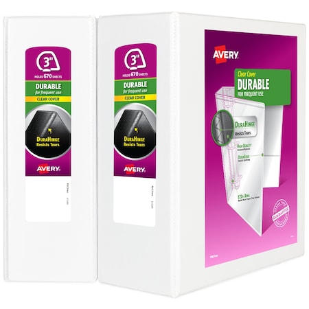 Avery Durable Clear View 3 Ring Binders, PK2 35307