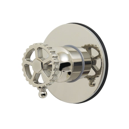 Kingston Brass Single-Handle Six-Way Diverter Valve with Round Trim Kit, Polished Nickel KS4036CG