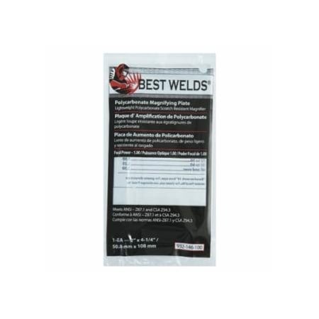 Best Welds Plastic Magnifier Plate, 2 in x 4-1/4 in, 1 Diopter, Polycarbonate, Clear 901-932-146-100