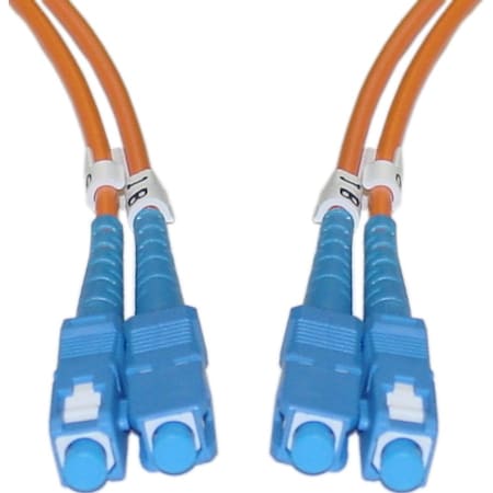 Cable Wholesale SC/UPC OM1 Duplex 2.0mm Fiber Optic Patch Cord, OFNR, Multimode 62.5/125, Orange Jacket, Beige SCSC-11110