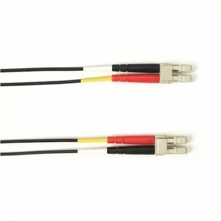 Black Box OM3 50/125 Multimode Fiber Optic Patch Cable - OFNP Plenum, LC to LC, Black, 1-m FOCMP10-001M-LCLC-BK