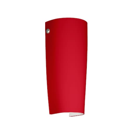 Besa Lighting Tomas Wall Sconce, Ruby Matte, Satin Nickel Cap Finish, 1x8W LED 7041RM-LED-SN