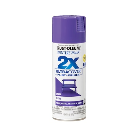 Rust-Oleum Spray Paint, Grape, Gloss, Solvent, 12 oz 334033