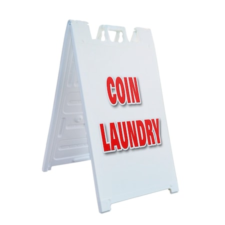 Signmission Coin Laundry, A-Frame & 2 Sign Inserts, Heavy-Duty Plastic Frame SBHD-C-2436-Coin Laundry