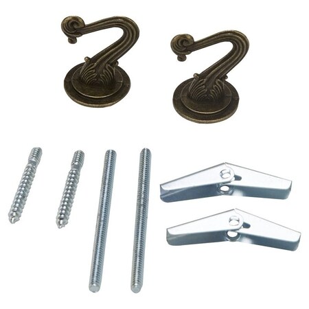 Landscapers Select Ceiling Hook, 1.5 in L, Zinc Alloy, Antique Brass, Wall Mount Mounting GB0403L