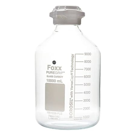 Zoro Select Carboy, Glass, 351.79 mm H, Colorless 48R-C800-FLS