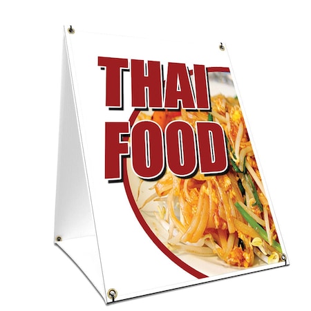 Signmission Thai Food, 36 Inch x 24 Inch A-frame Yard Sign, Plastic Sign SBC-2436-Thai Food