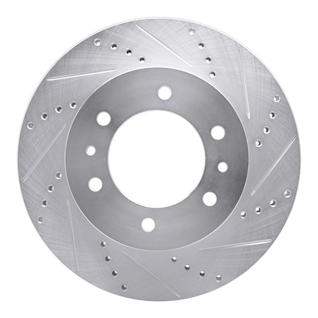 Dynamic Friction Co DFC Brake Rotor - Drilled and Slotted - Silver 631-93000R