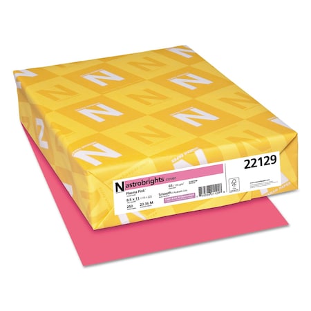 Astrobrite Color Cardstock, 65 lb Cover Weight, 8.5 x 11, Plasma Pink, 250/Pack, 250PK 22129