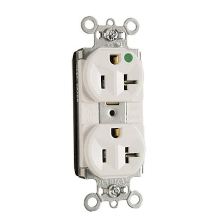Pass & Seymour Straight Blade Receptacle, 5-20R, 20 A, 125V AC, 2 Pole, 3 Wire, Recessed Mount, Grounded PT8300HW