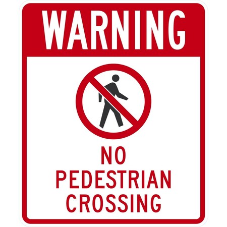 Lyle Warning No Pedestrian Crossing (w/graphic), 30x36, Engineer Grade, White G-15644-EG_30x36