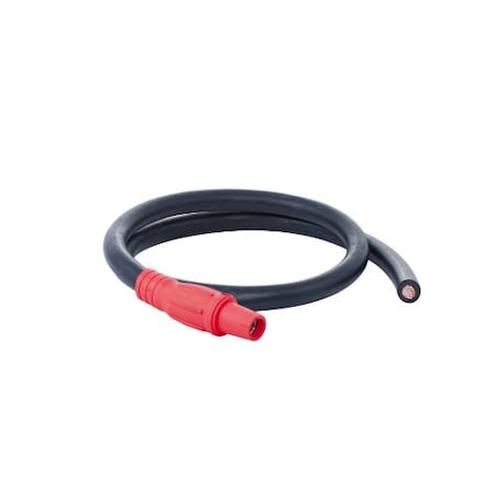 Power Assemblies Type W Pigtail 400A 4/0 AWG Series 16 Female Camlock to Blunt 6 ft, Red 40TW16006FBR