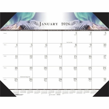 House Of Doolittle Illustrated Calendar Desk Pad, 22'' x 17'', 2025 140HD
