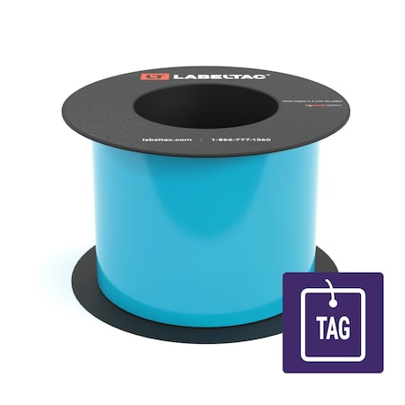Labeltac Tear-Resistant Tag Stock 4in x 100ft LT9, Light Blue LT415TAG-C
