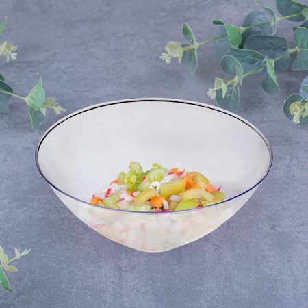 Smarty Had A Party 32 oz Solid Clear Organic Round Disposable Plastic Bowls 60 Bowls, 60PK 9332CL-CASE