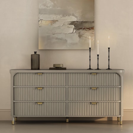 Manhattan Comfort Park 68in Dresser in Gray (6-Drawer) DR1526-2