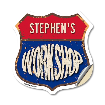 Signmission Stephen's Workshop, 18 Inch X 18 Inch, Vinyl Decal SHI-D-18-489-STEPHEN