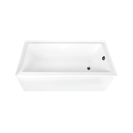 Kingston Brass 66-Inch Acrylic Rectangular 3-Wall Alcove Tub Combo w/ Waste and Overflow Drain, Right Hand Drain CVTAP663222R0
