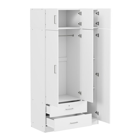 Homeroots Two Piece White Solid and Manufactured Wood Bedroom Set 662339