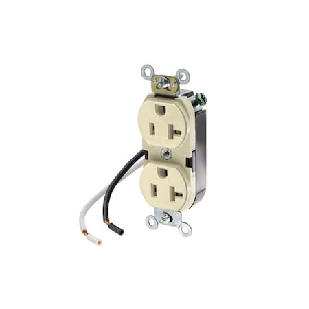 Leviton Leaded Dup 20A 125V Self-Gr Ivr 5340-CI