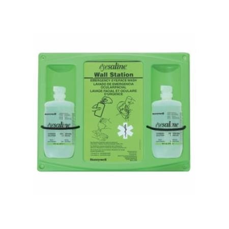 Honeywell Eyesaline Eyewash Wall Station, 16 oz Double Bottles 203-32-000465-0000