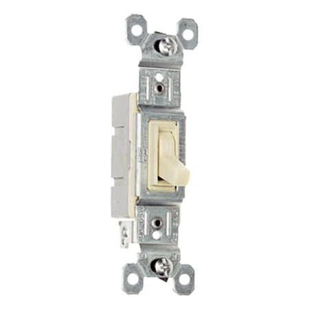 Legrand TradeMaster Series Toggle Switch, Ivory, 15 A, 120 VAC, Push Wire, Side Wire Terminal 660IG