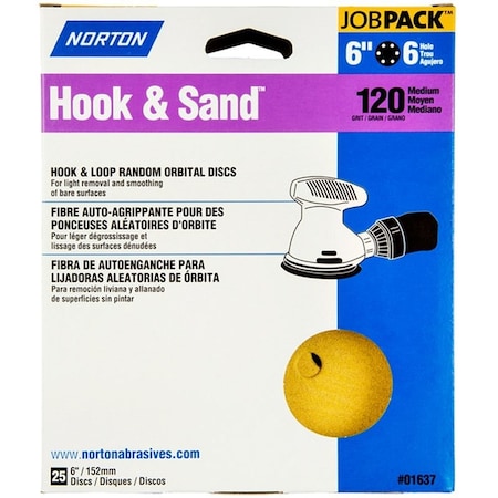 Norton Abrasives Sandingdisc 6" 120G 25Pk 07660701637