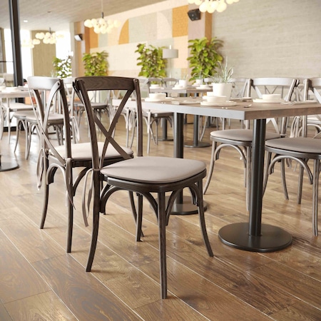 Flash Furniture HERCULES Series Early American Cross Back Chair with Cushion, PK2 2-XU-X-EA-NTC-GG