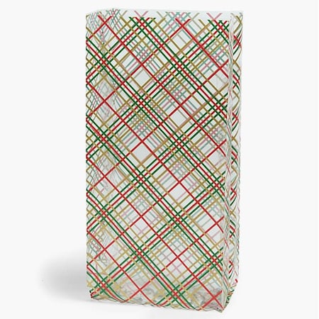 Nashville Wraps Holiday Plaid Cello Bags, 6x3.5x14 in, 100PK C7BHP