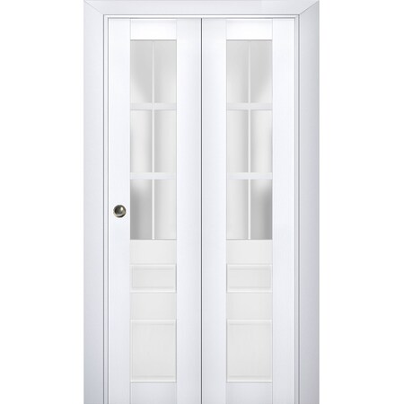 Sartodoors Sliding Closet Bi-fold Doors White Solid Core Modern Interior VEREGIO7339BF-WS-64 x 84 (2* 32x84)