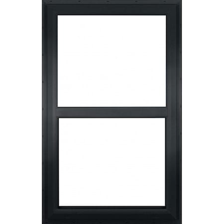 Factory 2U Windows Single Hung Window 36in x 36in Black Ext / White Int Vinyl LowE Insulated Glass High Alt 803752