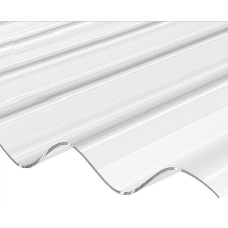 Falken Design Clear Corrugated Polycarbonate Sheet 33in x 96in x 1/16in - Sturdy - Set of 5, 5PK COR-PC-Clear-1/16-3396(5x)