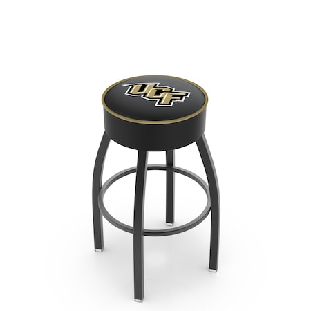 Holland Bar Stool Co 25" 4" Central Florida Cushion Seat, Blk Wrinkle Base Swivel Bar Stool L8B125CenFla