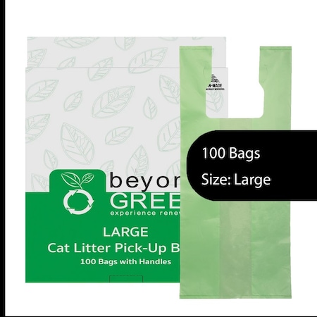 Beyondgreen Large Cat Litter Bags with Handles, Heavy-Duty, 12PK 2019102