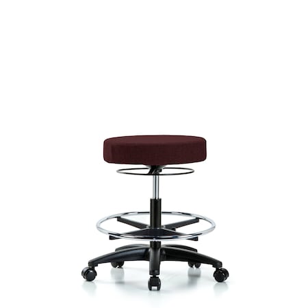 Blue Ridge Ergonomics Bench Stool, Med, Fabric, CF, Casters, Bur BR-FMBSO-RG-CF-RC-F41