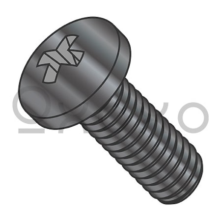 Oxoxo M2.5-0.45X10 Din 7985 A Metric Phil Pan Machine Screw 18-8 Stainless Steel Black Ox, 4000PK 500738